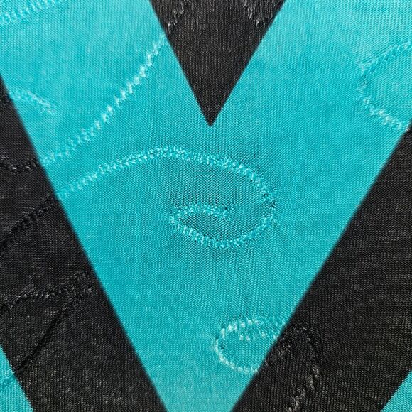 Agenda Women’s Chevron Jacquard 3/4 Sleeve Top M | Multicolor Stretch Knit - Picture 5 of 7